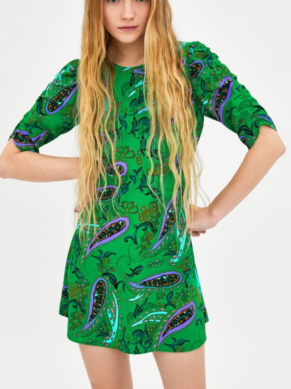 Zara TRF Paisley Fit and Flare Mod Dress Sz Small